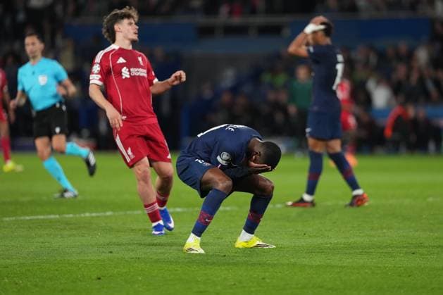 Ousmane Dembele of PSG reacts after wasting a good chance Paris Saint-Germain v Liverpool, UEFA Champions League, Quarter Final, First Leg, Football, Parc des Princes, Paris, France - 08 Apr 2026Paris Parc des Princes France EDITORIAL USE ONLY No use with unauthorised audio, video, data, fixture lists, club league logos or live services. Online in-match use limited to 120 images, no video emulation. No use in betting, games or single club league player publications. Copyright: xDavexWinter Shutterstockx 16811861bu