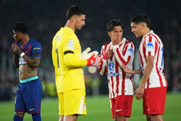 UEFA Champions League match, Quarter-Finals, first leg, between FC Barcelona, Barca and Atletico de Madrid played at Spotify Camp Nou Stadium on April 8, 2026 in Barcelona, Spain. (Photo by Bagu Blanco PRESSINPHOTO) Copyright: xBaguxBlancox xPRESSINPHOTOx