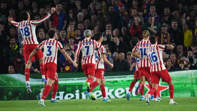 UEFA Champions League match, Quarter-Finals, first leg, between FC Barcelona, Barca and Atletico de Madrid played at Spotify Camp Nou Stadium on April 8, 2026 in Barcelona, Spain. (Photo by Bagu Blanco PRESSINPHOTO) Copyright: xBaguxBlancox xPRESSINPHOTOx