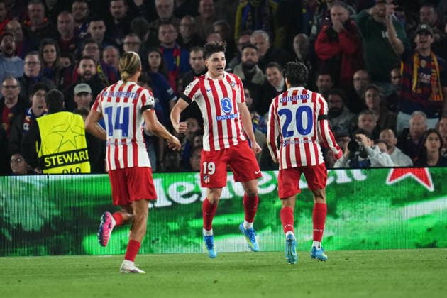 UEFA Champions League match, Quarter-Finals, first leg, between FC Barcelona, Barca and Atletico de Madrid played at Spotify Camp Nou Stadium on April 8, 2026 in Barcelona, Spain. (Photo by Bagu Blanco PRESSINPHOTO) Copyright: xBaguxBlancox xPRESSINPHOTOx