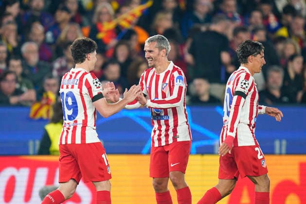 ESP: FC Barcelona, Barca - Atletico de Madrid. UEFA Champions League. Quarter-Finals, first leg. Julian Alvarez of Atletico de Madrid celebrates after scoring the 0-1 during UEFA Champions League match, Quarter-Finals, first leg, between FC Barcelona and Atletico de Madrid played at Spotify Camp Nou Stadium on April 8, 2026 in Barcelona, Spain. kpng Copyright: xSergioxRuizx xPRESSINPHOTOx PS_260408_BAR_ATL_CH_2526_067