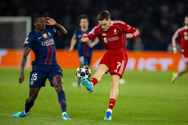 Football - UEFA Champions League - Quarter-Final - 1st Leg - Paris Saint-Germain FC v Liverpool FC PARIS, FRANCE - Wednesday, April 8, 2026: Liverpool s Florian Wirtz during the UEFA Champions League Quarter-Final 1st Leg match between Paris Saint-Germain FC and Liverpool FC at the Parc des Princes. (Photo by David Rawcliffe Propaganda) PARIS Parc des Princes ÃŽLE-DE-FRANCE FRANCE  Copyright: xDavidxRawcliffex P2026-04-08-PSG_Liverpool-82