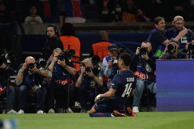 FBL UEFA CL PSG FC Liverpool DÃ sirÃ DouÃ Paris Saint Germain celebrate the goal to 1 0 during the UEFA Champions League Quarter Final First Leg soccer match between Paris Saint Germain and Liverpool FC at the Parc des Princes in Paris, France, April 8, 2026 Copyright: AntonioxBorga