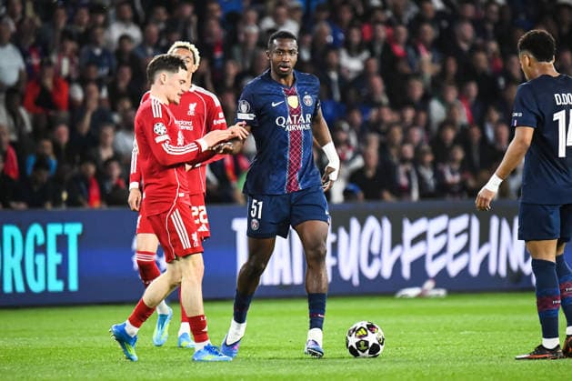 FOOTBALL : Paris Saint Germain vs Liverpool FC - Ligue des Champions - Quart de Finale - Match Aller - 08 04 2026 Willian Pacho (Paris SG) Florian Wirtz (FC Liverpool) ParisFrance  Copyright: xBaptistexAutissierx