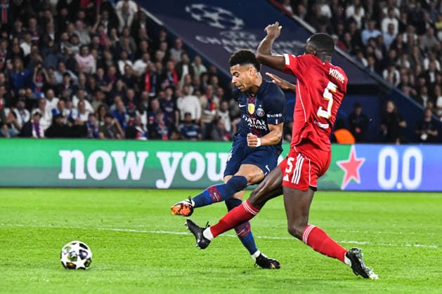 FOOTBALL : Paris Saint Germain vs Liverpool FC - Ligue des Champions - Quart de Finale - Match Aller - 08 04 2026 Desire Doue (Paris SG) Ibrahima KonatÃ (FC Liverpool) ParisFrance  Copyright: xBaptistexAutissierx