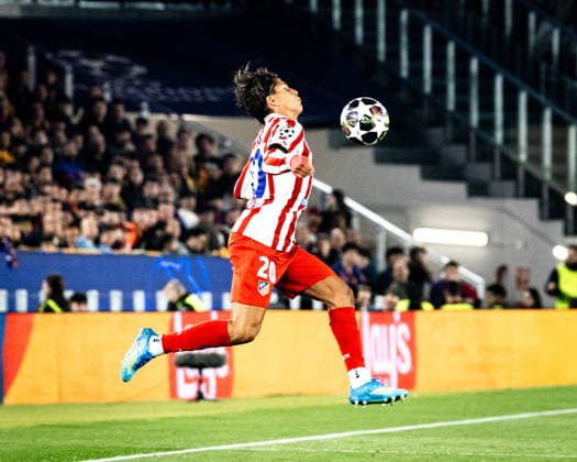 April 8, 2026, Barcelona, Barcelona, Spain: Giuliano Simeone of Atletico de Madrid in action during the UEFA Champions League Quarter Final match between FC Barcelona, Barca and Atletico de Madrid at Spotify Camp Nou on April 8, 2026 in Barcelona, Spain. Barcelona Spain - ZUMAs316 20260408_znp_s316_023 Copyright: xMartixSeguraxRamonedax