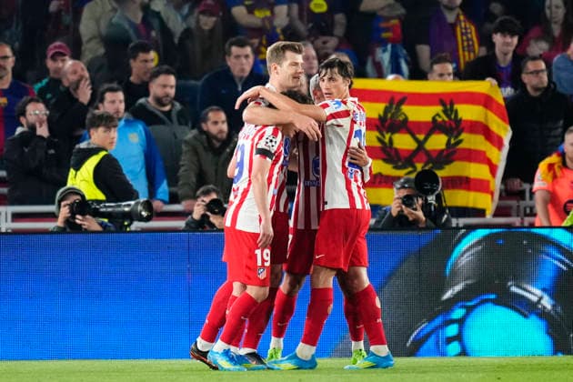 FC Barcelona, Barca v Atletico de Madrid - UEFA Champions League 2025 26 Quarter-Final First Leg Alexander Sorloth centre-forward of Atletico de Madrid and Norway celebrates after scoring his sides first goal during the UEFA Champions League 2025 26 Quarter-Final First Leg match between FC Barcelona and Club AtlÃ tico de Madrid at Estadio Spotify Camp Nou on April 8, 2026 in Barcelona, Spain. Barcelona Spain  Copyright: xJosexBretonx originalFilename:bretonhernandez-fcbarcel260408_npNwe.jpg