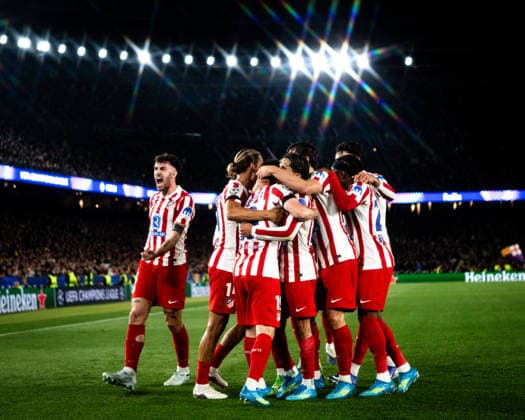 April 8, 2026, Barcelona, Barcelona, Spain: Julian Alvarez of Atletico de Madrid celebrates scoring his team s goal during the UEFA Champions League Quarter Final match between FC Barcelona, Barca and Atletico de Madrid at Spotify Camp Nou on APRIL 8, 2026 in Barcelona, Spain. FC Barcelona V Atletico De Madrid - UEFA Champions League Quarter Final  - ZUMAs316 20260408_znp_s316_029 Copyright: xMartixSeguraxRamonedax