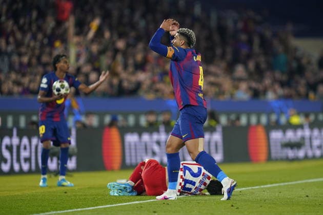 UEFA Champions League match, Quarter-Finals, first leg, between FC Barcelona, Barca and Atletico de Madrid played at Spotify Camp Nou Stadium on April 8, 2026 in Barcelona, Spain. (Photo by Bagu Blanco PRESSINPHOTO) Copyright: xBaguxBlancox xPRESSINPHOTOx