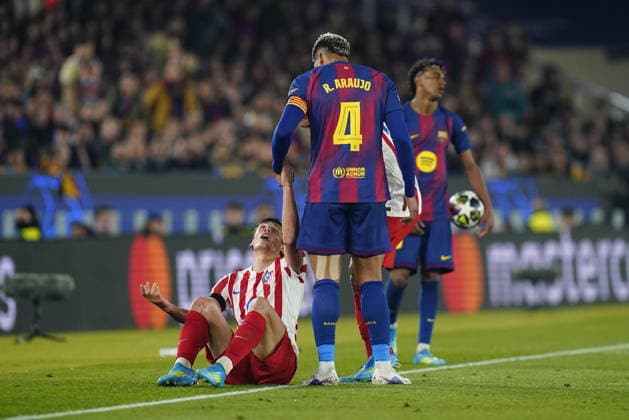 UEFA Champions League match, Quarter-Finals, first leg, between FC Barcelona, Barca and Atletico de Madrid played at Spotify Camp Nou Stadium on April 8, 2026 in Barcelona, Spain. (Photo by Bagu Blanco PRESSINPHOTO) Copyright: xBaguxBlancox xPRESSINPHOTOx