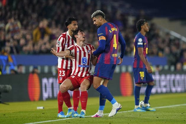 UEFA Champions League match, Quarter-Finals, first leg, between FC Barcelona, Barca and Atletico de Madrid played at Spotify Camp Nou Stadium on April 8, 2026 in Barcelona, Spain. (Photo by Bagu Blanco PRESSINPHOTO) Copyright: xBaguxBlancox xPRESSINPHOTOx