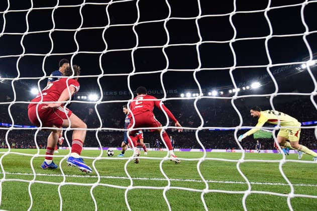 FOOTBALL : PSG vs Liverpool - Ligue des Champions - 08 04 2026 Photo taken with a remote camera - Khvicha Kvaratskhelia of Paris Saint Germain scores a goal during the UEFA Champions League match between Paris Saint Germain and Liverpool FC at Parc Des Princes on April 08 , 2026 in Paris, France. ( Photo by Federico Pestellini PsnewZ ) ParisFrance  Copyright: xFedericoxPestellinix
