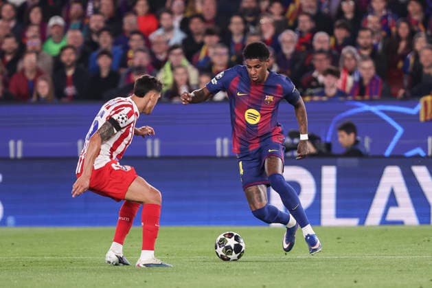April 8, 2026, Barcelona, Barcelona, SPAIN: Marcus Rashford of FC Barcelona, Barca in action during the UEFA Champions League 2025 26 Quarter-finals First Leg, football match played between FC Barcelona and Atletico de Madrid at Spotify Camp Nou stadium on April 08, 2026 in Barcelona, Spain. FC Barcelona V Atletico De Madrid - UEFA Champions League 2025 26 Quarter-Finals First Leg  - ZUMAa181 20260408_zaa_a181_266 Copyright: xJavierxBorregox