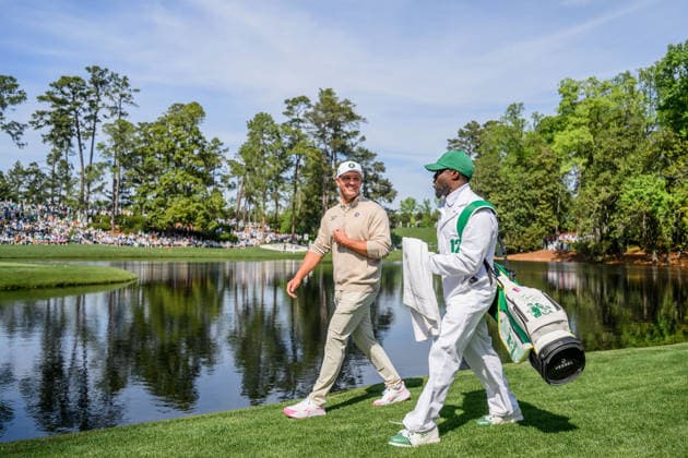 260408 Bryson DeChambeau of the United States and Kevin Hart during the Par Three Contest prior to the 2026 Masters Golf Tournament on April 8, 2026 in Augusta Photo Petter Arvidson BILDBYRAN kod PA PA1192 golf masters bbeng the masters augusta  Copyright: PETTERxARVIDSON BB260408PA044