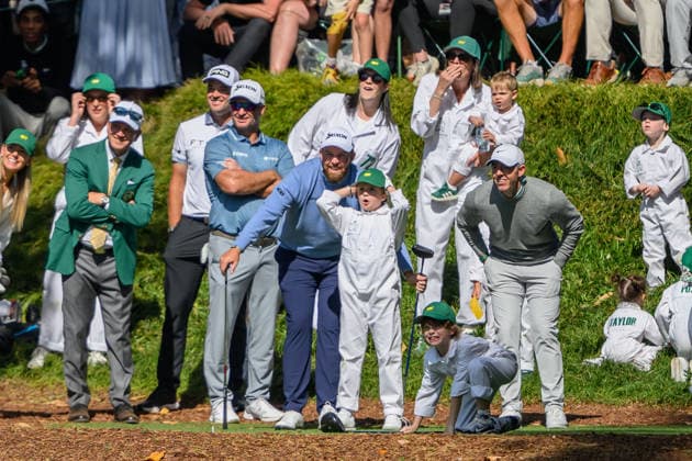 260408 Son of Tommy Fleetwood of England, Franklin Fleetwood on the ninth hole during the Par Three Contest prior to the 2026 Masters Golf Tournament on April 8, 2026 in Augusta Photo Petter Arvidson BILDBYRAN kod PA PA1192 golf masters bbeng the masters augusta  Copyright: PETTERxARVIDSON BB260408PA050