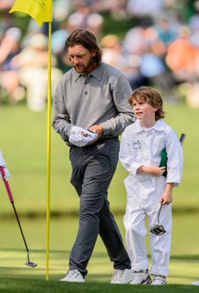 260408 Son of Tommy Fleetwood of England, Franklin Fleetwood on the ninth hole during the Par Three Contest prior to the 2026 Masters Golf Tournament on April 8, 2026 in Augusta Photo Petter Arvidson BILDBYRAN kod PA PA1192 golf masters bbeng the masters augusta  Copyright: PETTERxARVIDSON BB260408PA056