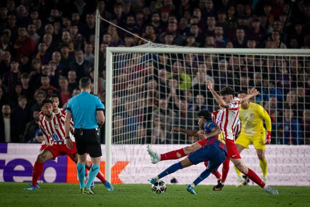 Lamine Yamal FC Barcelona seen in action during a UEFA Champions League match between FC Barcelona and Atletico de Madrid at Spotify Camp Nou in Barcelona, , Spain, on April 08 2026 Photo by Felipe Mondino Copyright: x@FELIPExMONDINOx