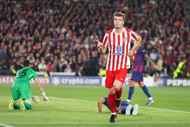 FC Barcelona, Barca v Atletico Madrid - UEFA Champions League BARCELONA, SPAIN - APRIL 8: Alexander Sorloth of Atletico de Madrid celebrates a goal during the UEFA Champions League match between FC Barcelona v Atletico Madrid at the Camp Nou on April 8, 2026 in Barcelona Spain. Adria Puig Anadolu Barcelona World. Editorial use only. Please get in touch for any other usage.  Copyright: x2026xAnadoluxAdriaxPuigx