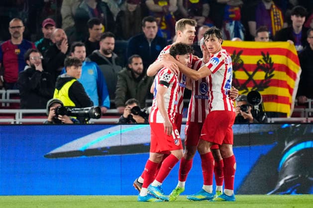 FC Barcelona, Barca v Atletico de Madrid - UEFA Champions League 2025 26 Quarter-Final First Leg Alexander Sorloth centre-forward of Atletico de Madrid and Norway celebrates after scoring his sides first goal during the UEFA Champions League 2025 26 Quarter-Final First Leg match between FC Barcelona and Club AtlÃ tico de Madrid at Estadio Spotify Camp Nou on April 8, 2026 in Barcelona, Spain. Barcelona Spain  Copyright: xJosexBretonx originalFilename:bretonhernandez-fcbarcel260408_npb45.jpg