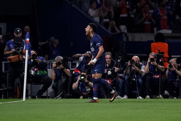 Paris, France April 8 Desire Doue of Paris Saint Germain celebrates his goal during the UEFA Champions League 2025 26 Quarter Final First Leg match between Paris Saint Germain FC and Liverpool FC at Parc des Princes on April 8, 2026 in Paris, France Photo by JustPictures Paris Parc des Princes France Copyright: x x2026xEurasiaxSportxImagesx jp-en-EuSpIm-AB6_PSG_Liverpool_08Apr2026_PR133
