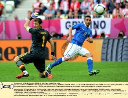 Football, EURO 2012, Goalkeeper Iker Casillas is the first footballer with 100 wins with the national team