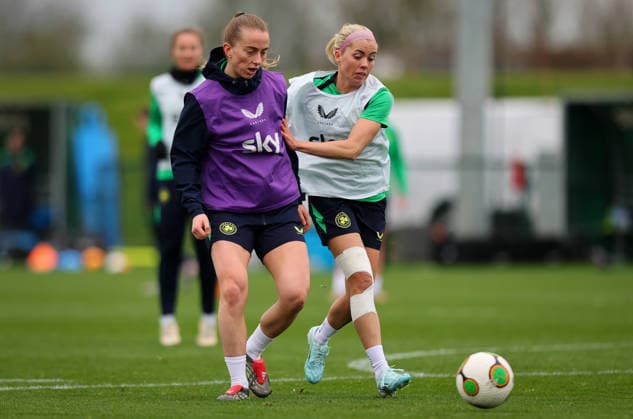 Republic of Ireland WNT Squad Training, FAI National Training Centre, Dublin 9 4 2026 Aoibheann Clancy and Denise O™Sullivan Aoibheann Clancy and Denise O™Sullivan 9 4 2026  Copyright: x INPHO RyanxByrnex RB1_8850