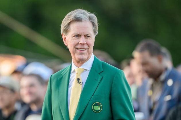 260409 Fred Ridley, Chairman of Augusta National Golf Club in the Honorary Starters ceremony during the first round of the 2026 Masters Golf Tournament on April 9, 2026 in Augusta Photo Petter Arvidson BILDBYRAN kod PA PA1193 golf masters bbeng the masters augusta  Copyright: PETTERxARVIDSON BB260409PA001