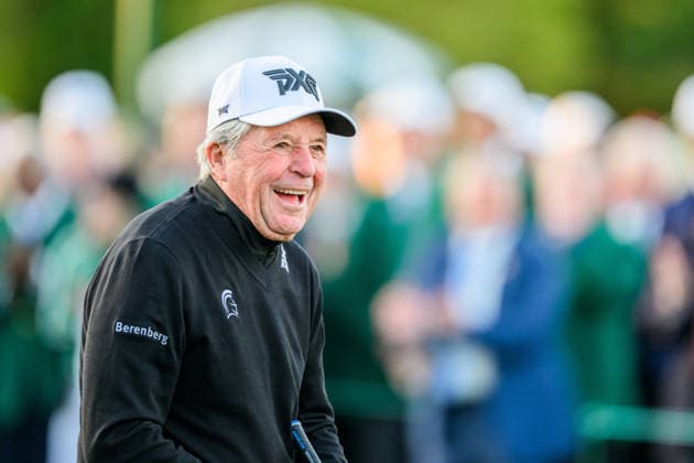 260409 Gary Player of South Africa in the Honorary Starters ceremony during the first round of the 2026 Masters Golf Tournament on April 9, 2026 in Augusta Photo Petter Arvidson BILDBYRAN kod PA PA1193 golf masters bbeng the masters augusta  Copyright: PETTERxARVIDSON BB260409PA003