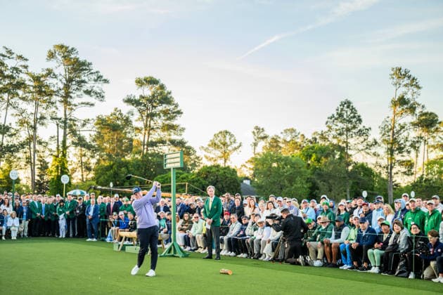 260409 Tom Watson of The United States playing in the Honorary Starters during the first round of the 2026 Masters Golf Tournament on April 9, 2026 in Augusta Photo Petter Arvidson BILDBYRAN kod PA PA1193 golf masters bbeng the masters augusta  Copyright: PETTERxARVIDSON BB260409PA012