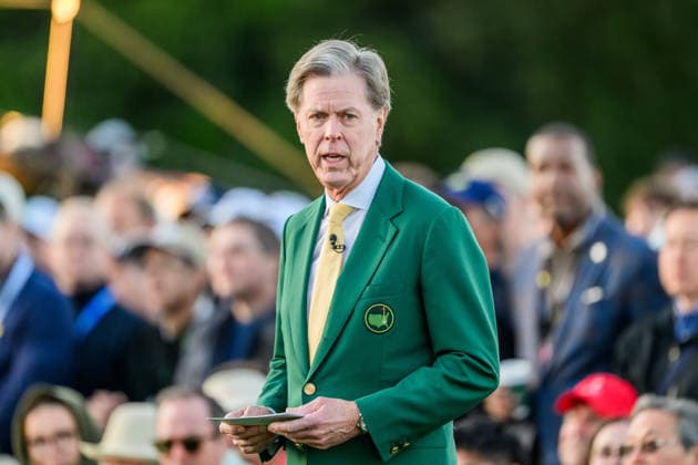 260409 Fred Ridley, Chairman of Augusta National Golf Club in the Honorary Starters ceremony during the first round of the 2026 Masters Golf Tournament on April 9, 2026 in Augusta Photo Petter Arvidson BILDBYRAN kod PA PA1193 golf masters bbeng the masters augusta  Copyright: PETTERxARVIDSON BB260409PA015