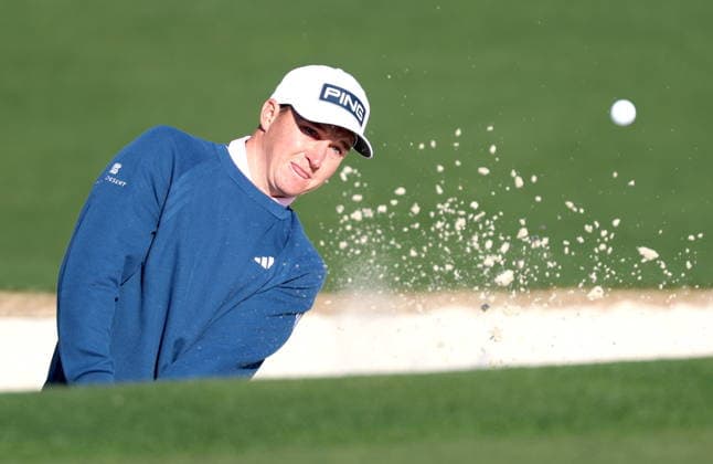 Golf 2026 Masters Tournament - Round 1 Matt McCarty of the USA plays a bunker shot on hole 2 in Round 1 of the 2026 Masters tournament in August, Georgia, USA, 09 April 2026. Augusta United States  Copyright: xCHRISxTORRESx