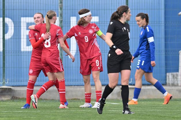 SERBIA WU19 vs DENMARK WU19 Nikoline Nielsen, Josefine Hansen Uhd , Flora Hojer football WU19 Serbia vs Denmark WU19 European qualification match sports center FSS, Stara Pazova 09.04.2026 Foto: FOOTBALL, SERBIA WU19, DENMARK U19, WOMEN, EUROPEAN QUALIFIERS Stara Pazova Sports center Stara Pazova Serbia Copyright: xMarkoxMetlas xMNxPressx