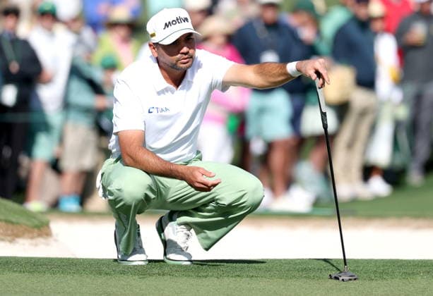 Golf 2026 Masters Tournament - Round 1 Jason Day of Australia lines up a putt on hole 2 in Round 1 of the 2026 Masters tournament in August, Georgia, USA, 09 April 2026. Augusta United States  Copyright: xCHRISxTORRESx