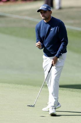 Golf 2026 Masters Tournament - Round 1 Casey Jarvis of South Africa reacts after a birdie putt on hole 6 in Round 1 of the 2026 Masters tournament in August, Georgia, USA, 09 April 2026. Augusta United States  Copyright: xERIKxS.xLESSERx