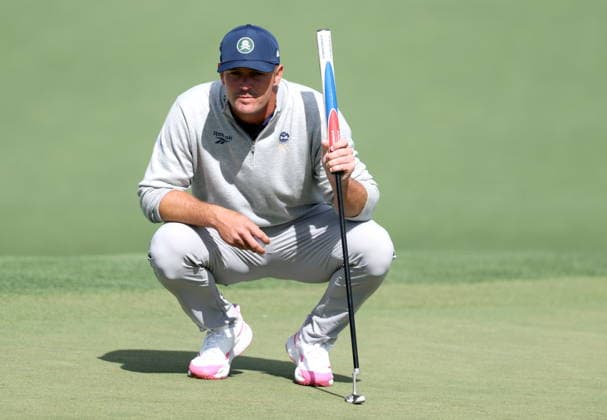 Golf 2026 Masters Tournament - Round 1 Bryson DeChambeau of the USA lines up a putt on hole 2 in Round 1 of the 2026 Masters tournament in August, Georgia, USA, 09 April 2026. Augusta United States  Copyright: xCHRISxTORRESx