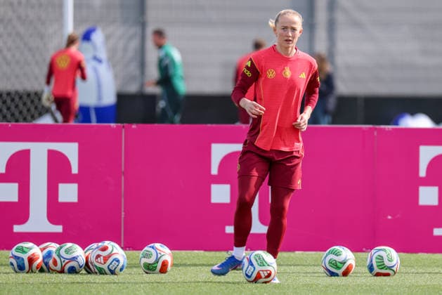 Herzogenaurach, Germany 09 April 2026 International match of the German womens national soccer team in preparation for the World Cup qualifiers in Herzogenaurach Training In the picture Lea Schüller Schueller Germany Copyright: HMBxMedia MadeleinexFantini