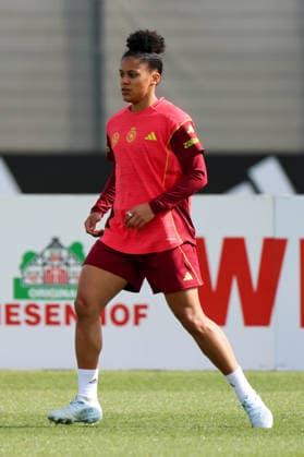 Herzogenaurach, Germany 09 April 2026 International match of the German national womens soccer team in preparation for the World Cup qualifiers in Herzogenaurach Training In the picture Shekiera Martinez Germany Copyright: HMBxMedia MadeleinexFantini