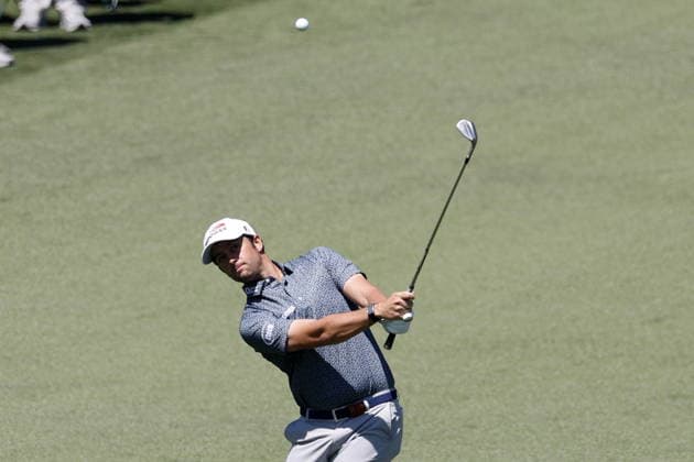 Golf 2026 Masters Tournament - Round 1 Davis Riley of the US hits from the fairway on hole 2 during Round 1 of the 2026 Masters tournament in August, Georgia, USA, 09 April 2026. Augusta United States  Copyright: xERIKxS.xLESSERx