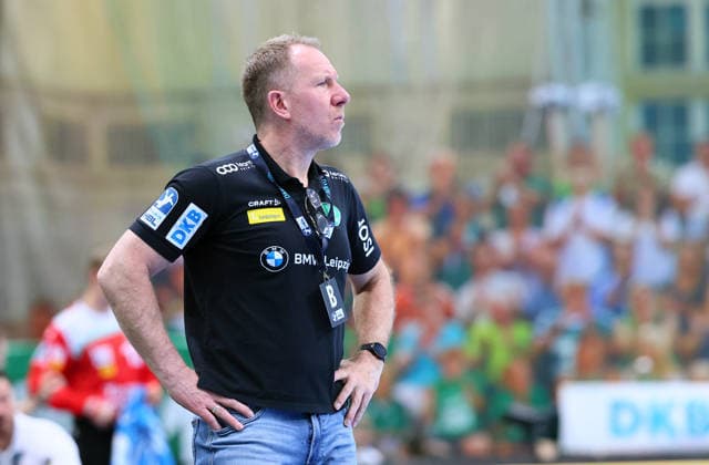 DHfK Leipzig Goeppingen Handball Bundesliga Leipzig, 09 04 2026, QUARTERBACK ARENA, Matchday 28, Handball Bundesliga , SC DHFK Leipzig vs FRISCH AUF Göppingen , In the picture Coach Frank Carstens, DHfK Leipzig , Picture Point
