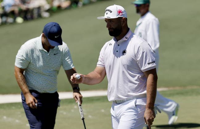 Golf 2026 Masters Tournament - Round 1 Jon Rahm of Spain on hole 2 in Round 1 of the 2026 Masters tournament in August, Georgia, USA, 09 April 2026. Augusta United States  Copyright: xERIKxS.xLESSERx