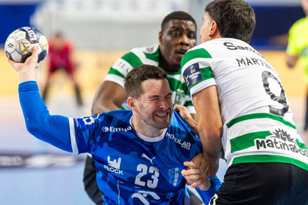EHF Champions League - Orlen Wisla Plock v Sporting CP Miha Zarabec during the match EHF Champions League Men match between Orlen Wisla Plock and Sporting CP in Plock, Poland on April 9, 2026 Plock Poland  Copyright: xAndrzejxIwanczukx originalFilename:iwanczuk-ehfchamp260409_npwN4.jpg