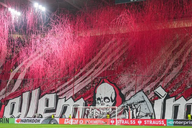 UEFA Europa League SC Freiburg vs RC Celta Vigo, 09 04 2026 Choreography of SC Freiburg UEFA Europa League SC Freiburg vs RC Celta Vigo, Europa Park Stadium, 09 04 2026 Copyright: xBEAUTIFULxSPORTS Boscox