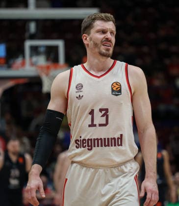 Foto IPP Roberto Bregani Milano 9 04 2026 Pallacanestro, Turkish Airlines EuroLeague 2025 2026, EA7 Emporio Armani MIlano vs Bayern Monaco. Nella foto Andreas Obst del Bayern Monaco. Italy Photo Press World Copyright. italy ITALY  Copyright: xR4924_italyphotopressx