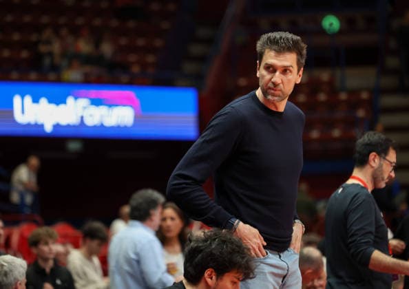 Foto IPP Roberto Bregani Milano 9 04 2026 Pallacanestro, Turkish Airlines EuroLeague 2025 2026, EA7 Emporio Armani MIlano vs Bayern Monaco. Nella foto Andrea Bargnani. Italy Photo Press World Copyright. italy ITALY  Copyright: xR4924_italyphotopressx