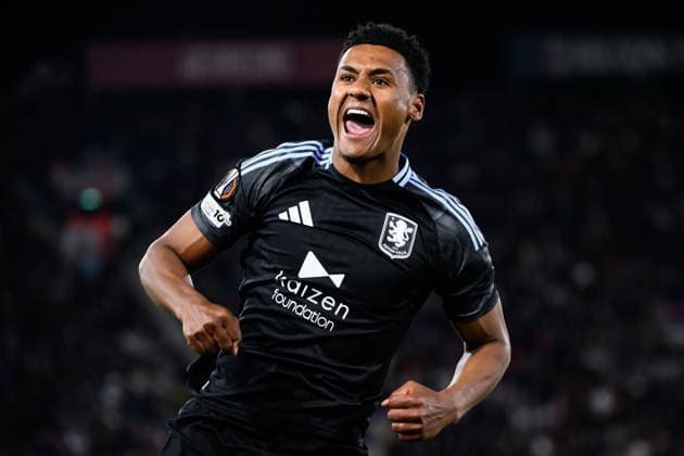 Ollie Watkins of Aston Villa FC celebrates after scoring the goal of 0-2 during the UEFA Europa League 2025 2026 football match between Bologna FC 1909 and Aston Villa FC at Renato Dall Ara Stadium in Bologna (Italy), April 9, 2026. andreaxstaccioli