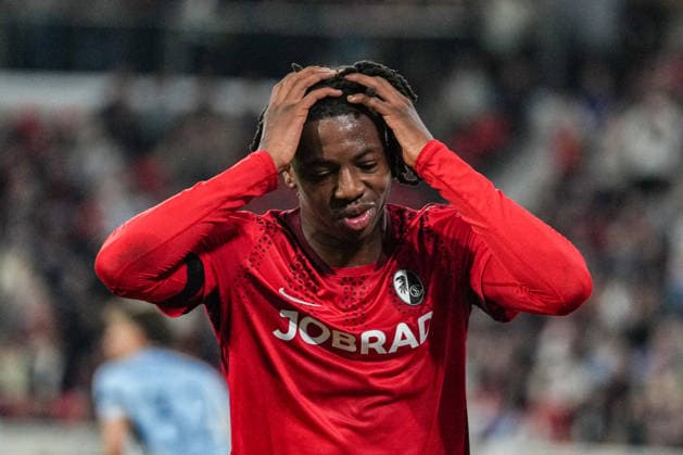 UEFA Europa League SC Freiburg vs RC Celta Vigo, 09 04 2026 Johan Manzambi SC Freiburg, 44 after his shot hit the post UEFA Europa League SC Freiburg vs RC Celta Vigo, Europa Park Stadium, 09 04 2026 Copyright: xBEAUTIFULxSPORTS Boscox