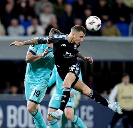 Lucas Digne (Aston Villa) in action, UEFA Europa League 2025 26 Quarter-Final First Leg, Bologna FC 1909 v Aston Villa FC, Stadio Renato Dall Ara Stadium, April 9, 2026, Bologna, Italy.
