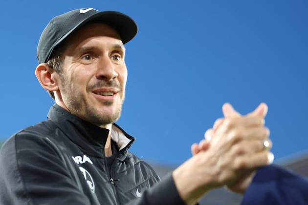 09 04 2026, xrekx, Football UEFA Europa League, SC Freiburg Celta Vigo v l Julian Schuster Coach SC Freiburg in Interview DFL DFB REGULATIONS PROHIBIT ANY USE OF PHOTOGRAPHS as IMAGE SEQUENCES and or QUASI VIDEO Freiburg
