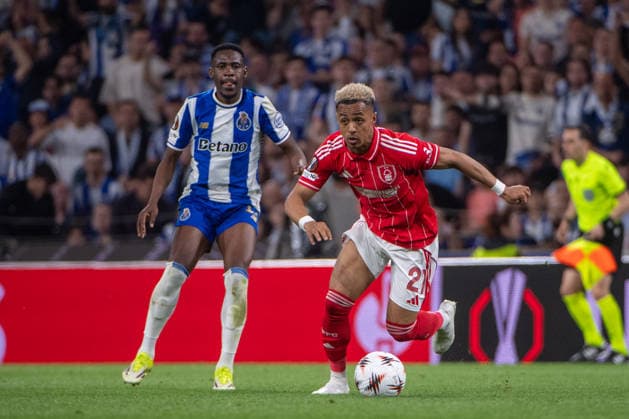 April 9, 2026, Porto, Porto, Portugal: PORTO, PORTUGAL - APRIL 09: OMARI HUTCHINSON of Nottingham Forest is seen on action during the UEFA Europa League 2025 26 Quarter-Final Leg One match between FC Porto and Nottingham Forest FC at Estadio do Dragao on April 09, 2026 in Porto, Portugal. FC Porto X Nottingham Forest - UEFA Europa League 2025 26  - ZUMAl192 20260409_zsp_l192_094 Copyright: xMiguelxLemosx