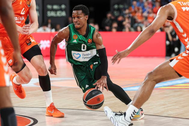 April 9, 2026, Valencia, Valencia, Spain: TJ Shorts of Panathinaikos Aktor Athens in action during the Turkish Airlines EuroLeague Regular Season Round 37 match between Valencia Basket and Panathinaikos Aktor Athens at Roig Arena on April 09, 2026, in Valencia, Spain. Valencia Basket V Panathinaikos Aktor Athens - Turkish Airlines EuroLeague  - ZUMAa181 20260409_zaa_a181_377 Copyright: xIrinaxR.xHipolitox